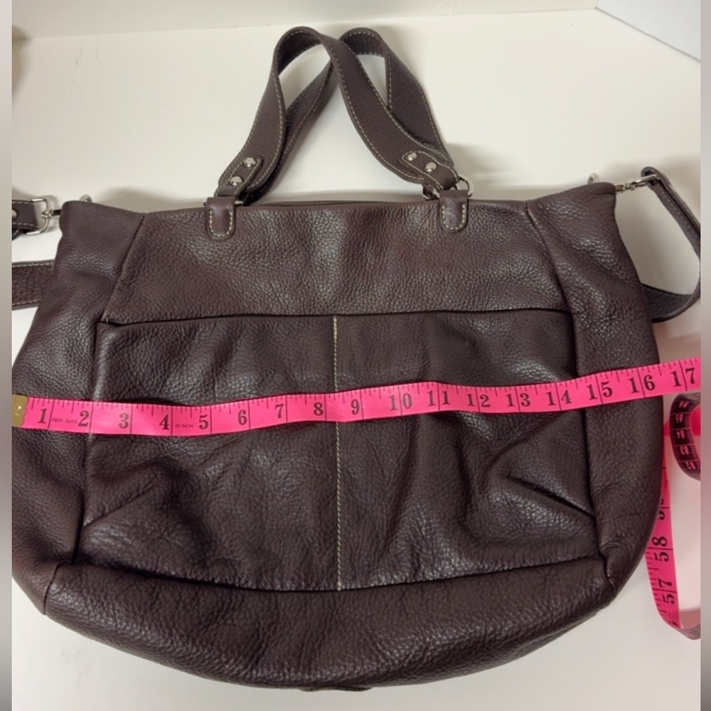 VINTAGE ROOTS VILLAGE TRIBE TOTE HOBO SHOULDER BAG BROWN PEBBLE LEATHER - Picture 13 of 16